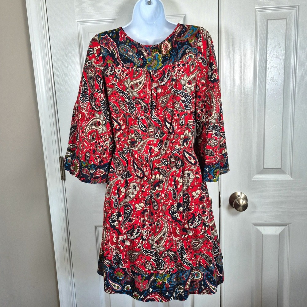 Flying Tomato red floral embroidered mini dress‎ women's large - Picture 6 of 9